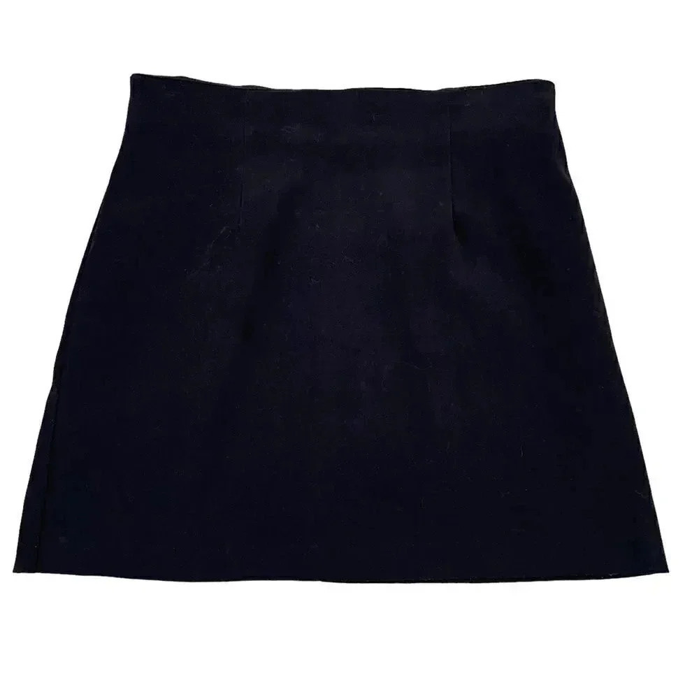 Byer Too California Suede Mini Black Zippet Closure Juniors Mini Skirt SZ 9